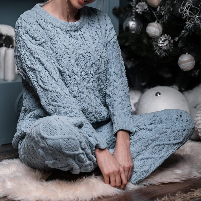 Blue knitwear