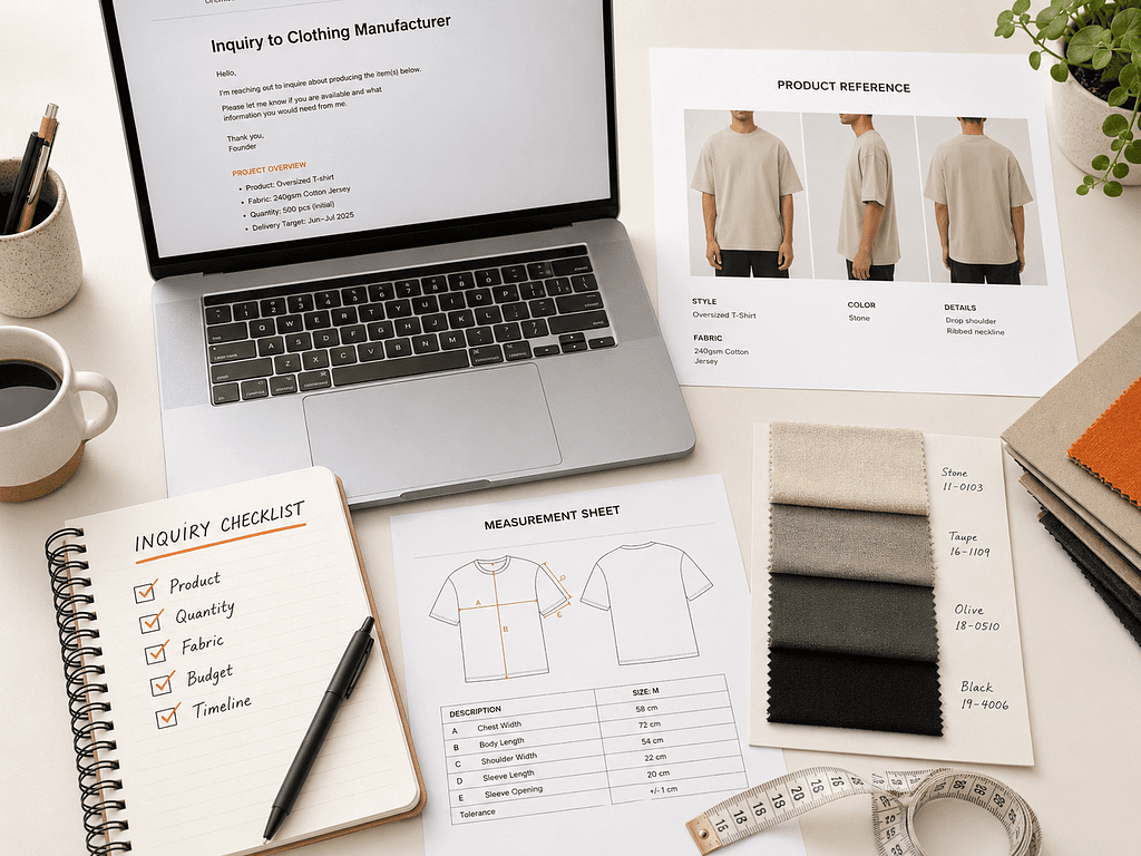 Write a Clothing Manufacturer Inquiry-2