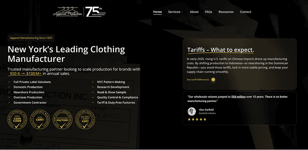 apparelproductionny-clothing manufacturers in the USA